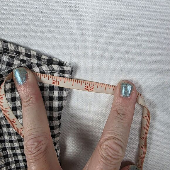 TAYLOR TILLMAN Carolina Top in Black Gingham Ruffle Flutter Sleeves Size Large - Picture 4 of 5